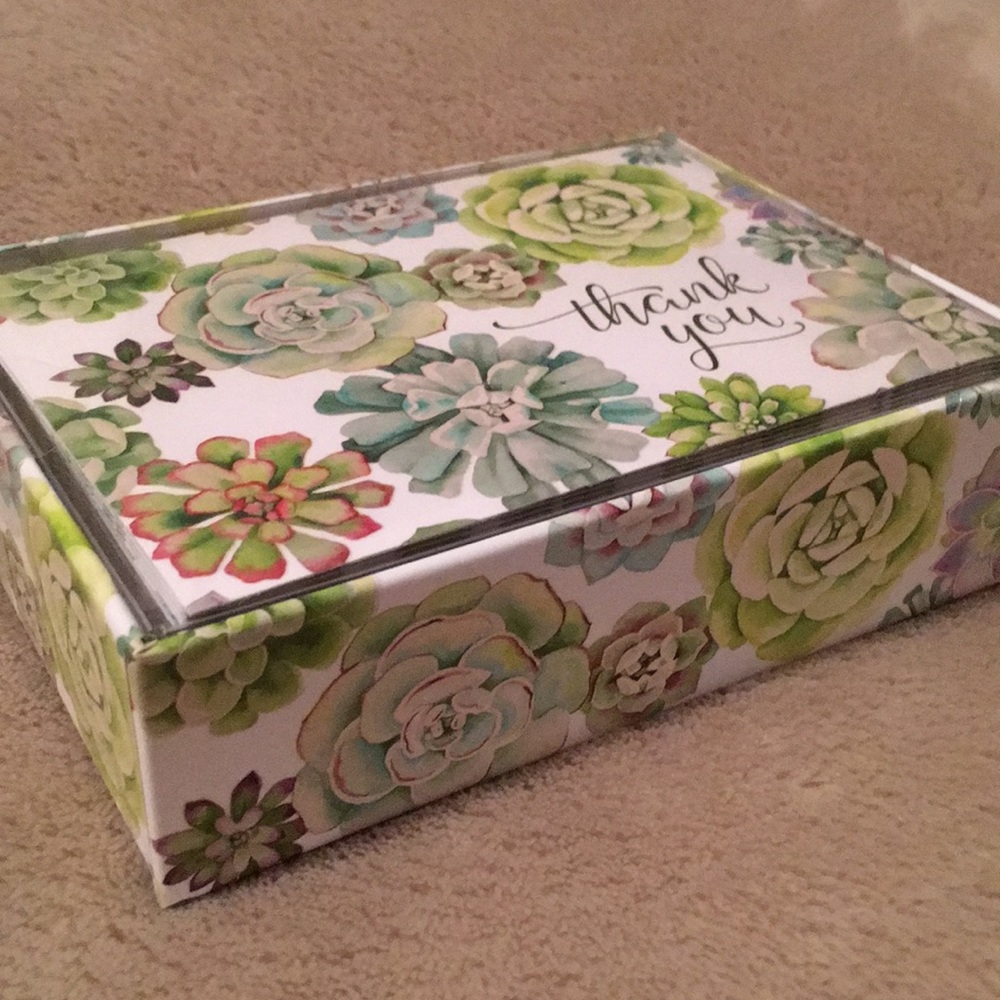 Succulent Garden Thank You Notes Boxed Set 14 NWT - Picture 5 of 11
